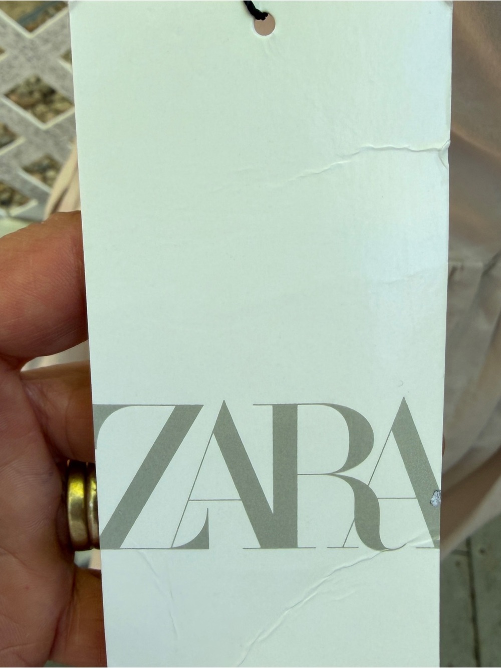Zara Dress NEW Medium Beige Cotton Shirred Straps Sleeveless Mini Fit Flare Chic - Picture 9 of 16